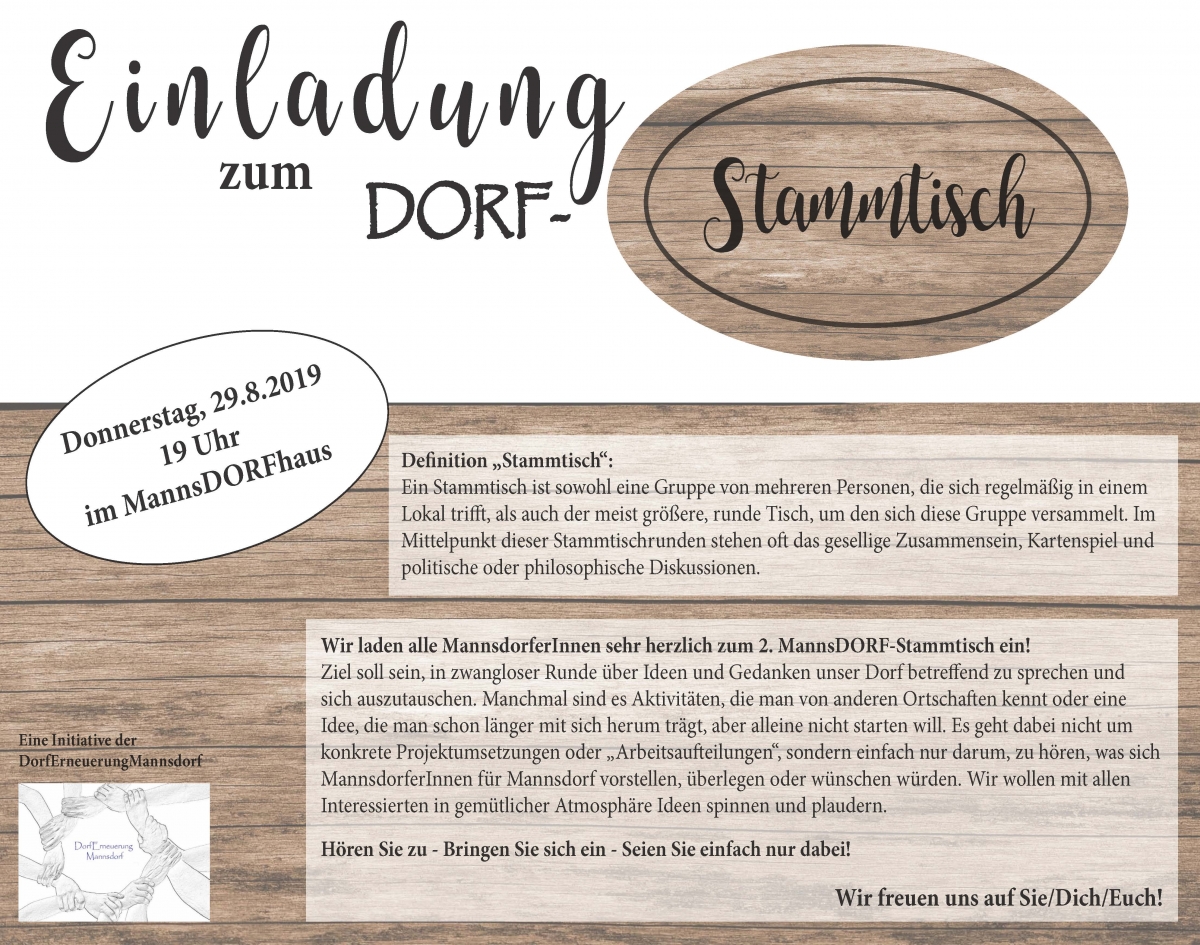 Einladung 2. Stammtisch | mannsdorf.at